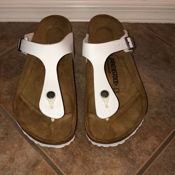 Birkenstock Gizeh Birko-Flor Thong Sandals White - Picture 3 of 5